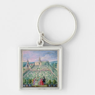 Nederlandse tuin, 1650 (m/vc op papier) sleutelhanger