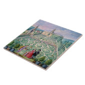 Nederlandse tuin, 1650 (m/vc op papier) tegeltje (Zijkant)