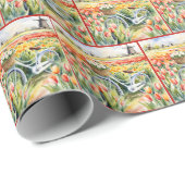 Nederlandse tulpen in fietsmand cadeaupapier (Rol Hoek)
