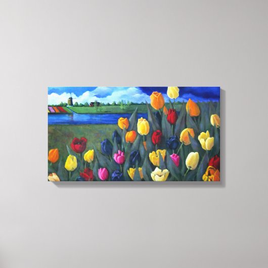 Nederlandse tulpen: Origineel acryl schilderij: Bl Canvas Afdruk (Voorkant)