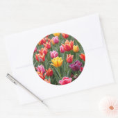 Nederlandse Tulpen Ronde Sticker (Envelop)