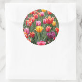 Nederlandse Tulpen Ronde Sticker (Tas)