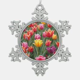 Nederlandse Tulpen Tin Sneeuwvlok Ornament