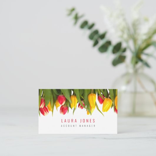 Nederlandse Tulpen Vrouwenkaarten Benoemingskaarte Afsprakenkaartje (Staand voorkant)