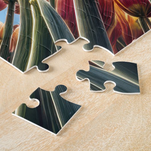 Nederlandse Tulpentuin in de zon Legpuzzel (Zijkant)