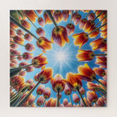 Nederlandse Tulpentuin in de zon Legpuzzel (Horizontaal)