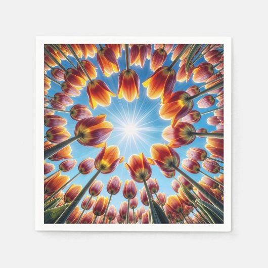 Nederlandse Tulpentuin in de zon Servet (Voorkant)