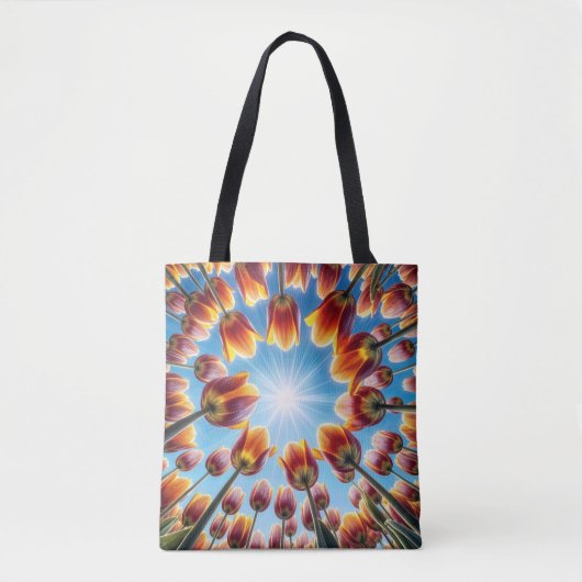Nederlandse Tulpentuin in de zon Tote Bag (Voorkant)