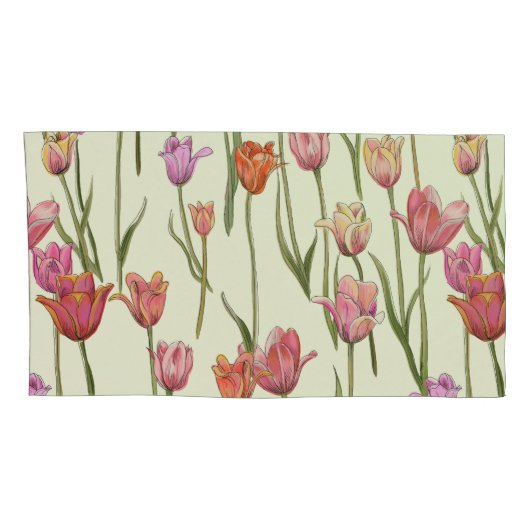 Nederlandse Tulps Pillow Hoesjes set Kussensloop (Achterkant-Rechts)