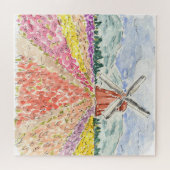 Nederlandse Tulpvelden Nederlandse Waterverf Legpuzzel (Horizontaal)