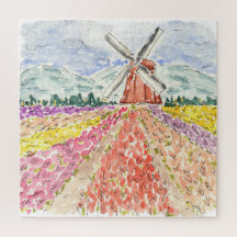 Nederlandse Tulpvelden Nederlandse Waterverf