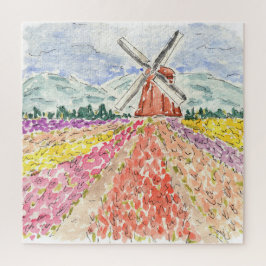Nederlandse Tulpvelden Nederlandse Waterverf Legpuzzel