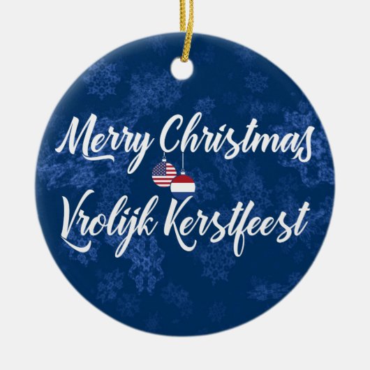 Nederlandse tweetalige vakantieverval keramisch ornament (Voorkant)