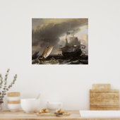 Nederlandse vaartuigen op een Stormy Zee c. 1690 Poster (Keuken)