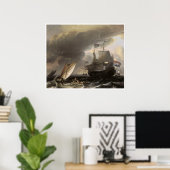 Nederlandse vaartuigen op een Stormy Zee c. 1690 Poster (Thuiskantoor)