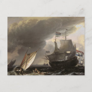 Nederlandse vaartuigen op een Zee voor het verhaal Briefkaart