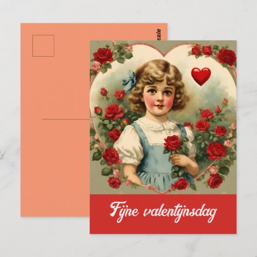 Nederlandse Valentijnsdag Briefkaart (Voorkant / Achterkant)