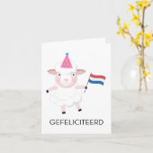 Nederlandse Verjaardag Kaart – Gefeliciteerd (Gele Bloem)