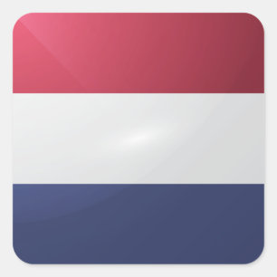 Nederlandse vierkante glossy vlag sticker