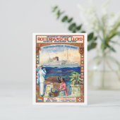 Nederlandse Vintage Reisposter Gerestaureerd Briefkaart (Staand voorkant)