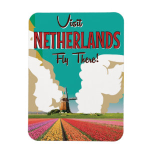 Nederlandse vintage reisposter magneet