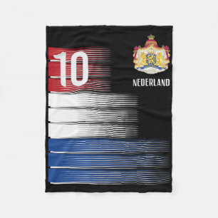 Nederlandse Vlag 10 Nederlandse Oranje Voetbal Man Fleece Deken