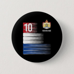 Nederlandse Vlag 10 Nederlandse Oranje Voetbal Man Ronde Button 5,7 Cm