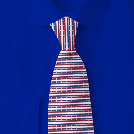 Nederlandse Vlag Baksteenpatroon Stropdas