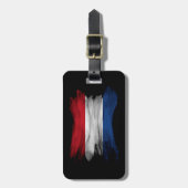 Nederlandse vlag borstelslag, nationale vlag bagagelabel (Voorkant verticaal)