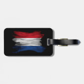Nederlandse vlag borstelslag, nationale vlag bagagelabel (Achterkant horizontaal)