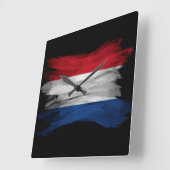 Nederlandse vlag borstelslag, nationale vlag vierkante klok (Hoek)