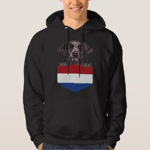 Nederlandse Vlag Duitse Korthaar Pointer Hond In Hoodie