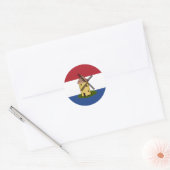 Nederlandse Vlag en Molen Ronde Sticker (Envelop)