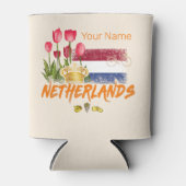 Nederlandse  vlag en Nederlandse Tulp Blikjeskoeler (Voorkant)