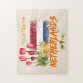 Nederlandse  vlag en Nederlandse Tulp Legpuzzel (Verticaal)