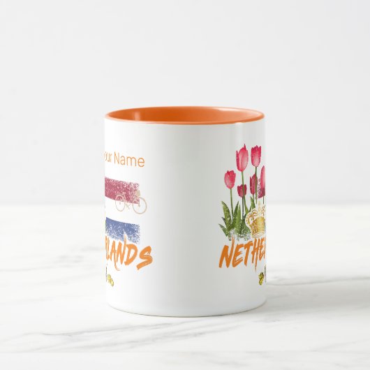 Nederlandse  vlag en Nederlandse Tulp Mok (Midden)