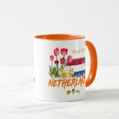 Nederlandse  vlag en Nederlandse Tulp Mok (Voorkant rechts)