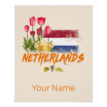 Nederlandse  vlag en Nederlandse Tulp