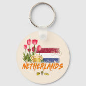 Nederlandse  vlag en Nederlandse Tulp Sleutelhanger (Voorkant)