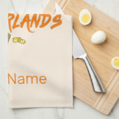 Nederlandse vlag en Nederlandse Tulp Theedoek (Quarter Fold)