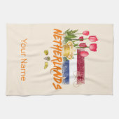 Nederlandse vlag en Nederlandse Tulp Theedoek (Horizontaal)