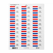 Nederlandse vlag etiket (Full Sheet)