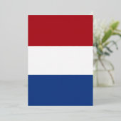 Nederlandse vlag folie uitnodiging (Staand Voorkant)
