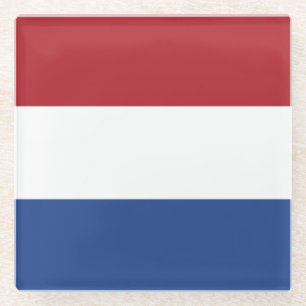 Nederlandse vlag glazen onderzetter