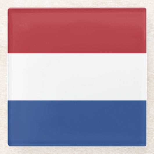 Nederlandse vlag glazen onderzetter (Voorkant)