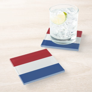 Nederlandse vlag glazen onderzetter