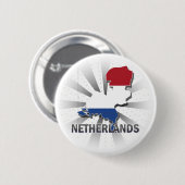 Nederlandse vlag Kaart 2.0 Ronde Button 5,7 Cm (Voorkant /achterkant)