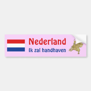 Nederlandse vlag + kaartBumpersticker Bumpersticker