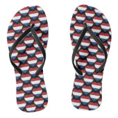 Nederlandse vlag kleuren harten patroon patriottis teenslippers (Voetbed)