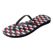 Nederlandse vlag kleuren harten patroon patriottis teenslippers (Schuin)